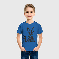 Футболка хлопковая детская Stay cool rabbit, цвет: синий — фото 2