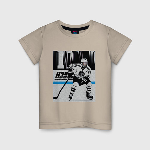 Детская футболка Хоккеист на льду / Миндальный – фото 1