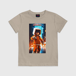 Футболка хлопковая детская Roblox orange man, цвет: миндальный