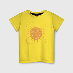 Футболка хлопковая детская Радостное солнце, цвет: желтый