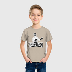 Футболка хлопковая детская Boxing man, цвет: миндальный — фото 2