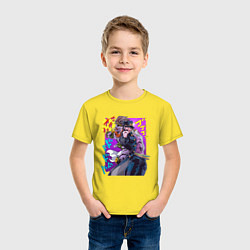 Футболка хлопковая детская Джотаро - Jojo, цвет: желтый — фото 2