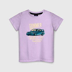 Футболка хлопковая детская Mercedes-Benz 190E Summer, цвет: лаванда
