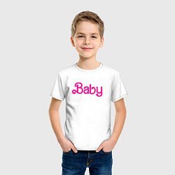 Футболка хлопковая детская Ребенок Барби, цвет: белый — фото 2