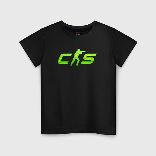 Детская футболка CS2 green logo / Черный – фото 1