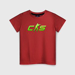 Футболка хлопковая детская CS2 green logo, цвет: красный