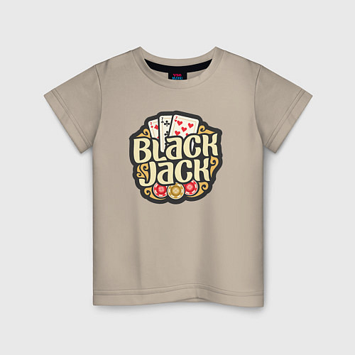 Детская футболка Blackjack / Миндальный – фото 1