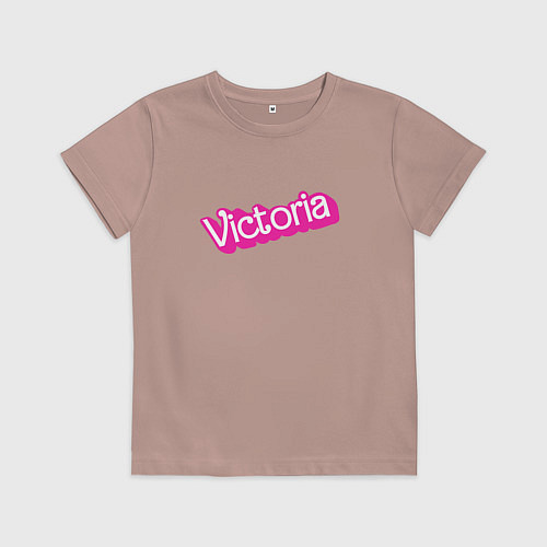 Детская футболка Viktoria - barbie style / Пыльно-розовый – фото 1