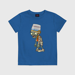 Футболка хлопковая детская Зомби-мумия с ведром, цвет: синий