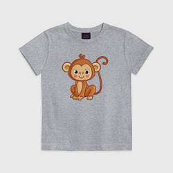 Футболка хлопковая детская Милая мартышка, цвет: меланж