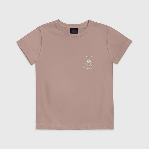 Детская футболка Логотип Elden Ring арт - мини / Пыльно-розовый – фото 1