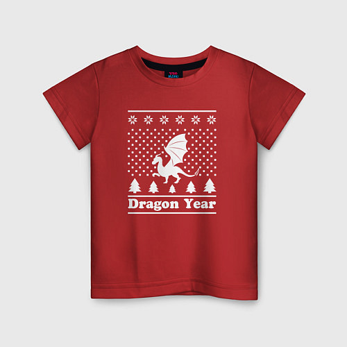 Детская футболка Sweater dragon year / Красный – фото 1