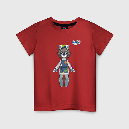 Детская футболка Мелюзина Мамер из Геншин Импакт / Красный – фото 1