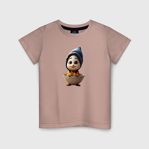 Детская футболка Мальчик в виде яйца / Пыльно-розовый – фото 1