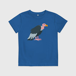 Футболка хлопковая детская Стервятник птица, цвет: синий