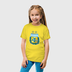 Футболка хлопковая детская Аргентина клуб, цвет: желтый — фото 2
