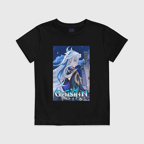 Детская футболка Нёвиллет - Геншин Импакт / Черный – фото 1