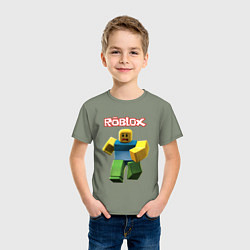 Футболка хлопковая детская Roblox бегущий персонаж, цвет: авокадо — фото 2