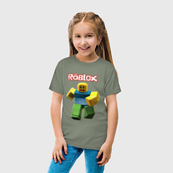 Футболка хлопковая детская Roblox бегущий персонаж, цвет: авокадо — фото 2