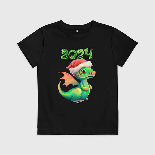 Детская футболка Дракончик 2024 / Черный – фото 1