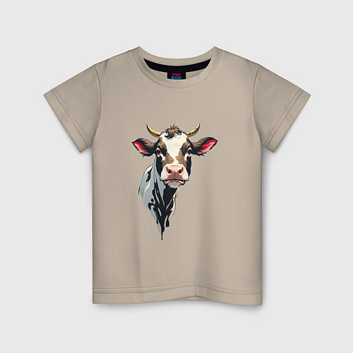 Детская футболка Злая корова / Миндальный – фото 1