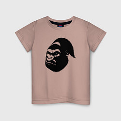 Футболка хлопковая детская Голова гориллы, цвет: пыльно-розовый