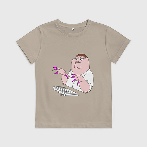 Детская футболка Питер Гриффен с длинными ногтями / Миндальный – фото 1
