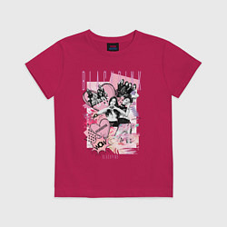 Футболка хлопковая детская Blackpink коллаж, цвет: маджента