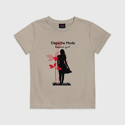 Футболка хлопковая детская Depeche Mode - Happiest Girl Collage, цвет: миндальный