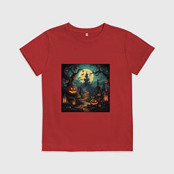 Футболка хлопковая детская Это halloween, цвет: красный