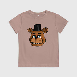 Футболка хлопковая детская Фредди устал, цвет: пыльно-розовый