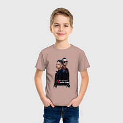 Футболка хлопковая детская Depeche Mode - Dave and Martin Memento Mori, цвет: пыльно-розовый — фото 2