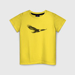 Футболка хлопковая детская Орёл летит, цвет: желтый