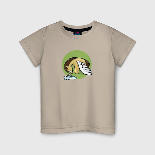 Детская футболка Грустный литпони / Миндальный – фото 1