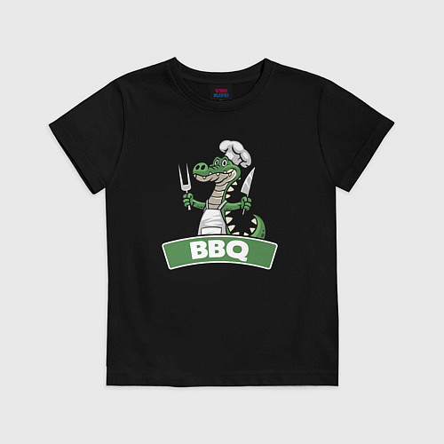 Детская футболка Барбекю от крокодила / Черный – фото 1