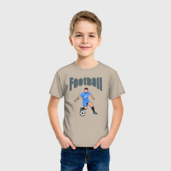 Футболка хлопковая детская Футболист номер десять, цвет: миндальный — фото 2