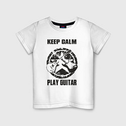 Футболка хлопковая детская Успокойся и играй на гитаре, цвет: белый