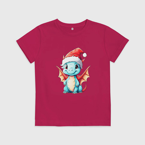 Детская футболка Милый новогодний дракошка / Маджента – фото 1