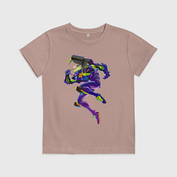 Футболка хлопковая детская Био-робот евангелион 01, цвет: пыльно-розовый