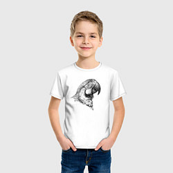 Футболка хлопковая детская Голова попугая ара, цвет: белый — фото 2