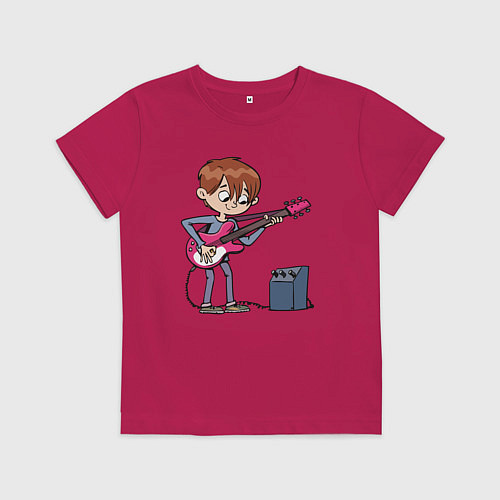 Детская футболка Мальчик с гитарой / Маджента – фото 1
