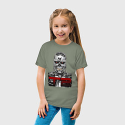 Футболка хлопковая детская Terminator 2 T800, цвет: авокадо — фото 2