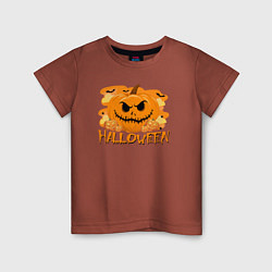 Футболка хлопковая детская Orange holiday halloween, цвет: кирпичный