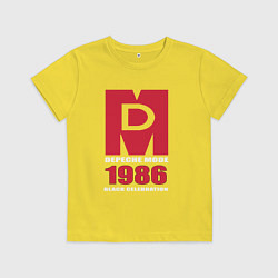 Футболка хлопковая детская Depeche Mode - Black Celebration album merch, цвет: желтый