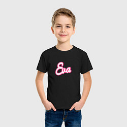 Футболка хлопковая детская Ева в стиле барби - объемный шрифт, цвет: черный — фото 2