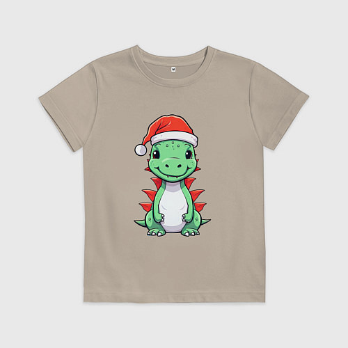 Детская футболка Маленький дракон-хранитель зимы / Миндальный – фото 1