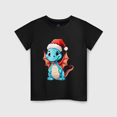 Детская футболка Праздничный дракончик / Черный – фото 1