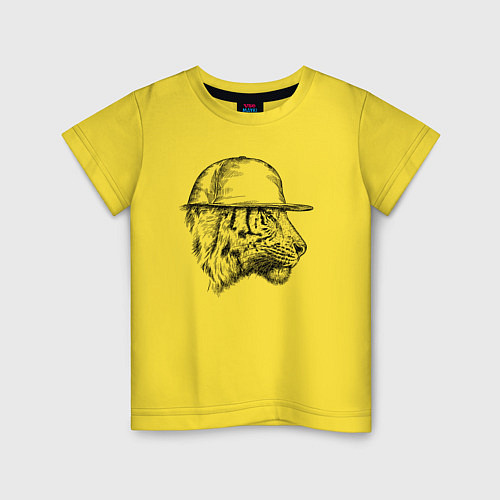 Детская футболка Профиль тигра репера / Желтый – фото 1
