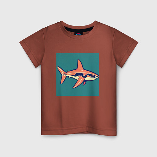 Детская футболка Акула арт / Кирпичный – фото 1