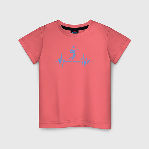 Детская футболка Пульс волейбола / Коралловый – фото 1